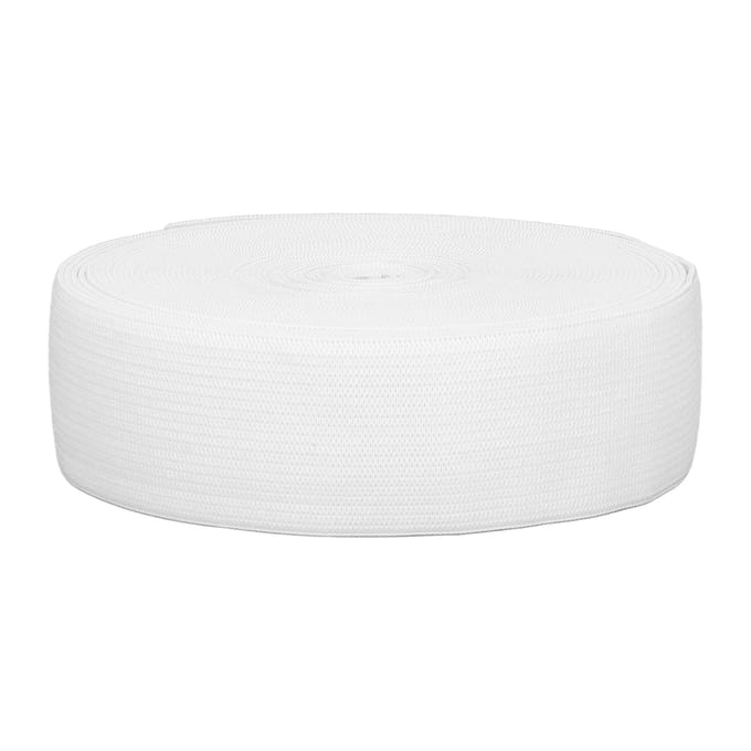 Bande Élastique Épaisse Blanche 10 Yards 3.5cm Bande Élastique Épaisse Élastique Plat Ceinture Élastique Réutilisable pour Vêtements DIY white