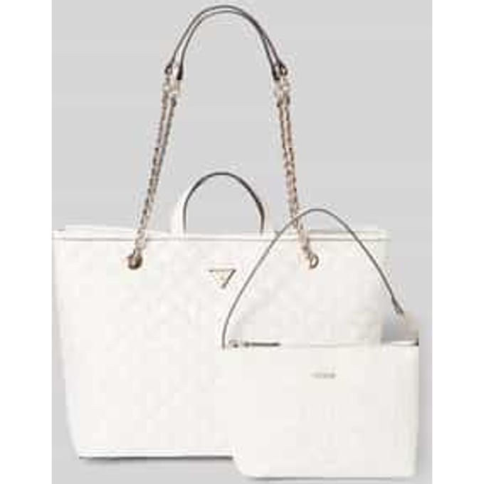 GUESS schoudertas shopper Giully II Large 2 In 1 Tote Cream White wit