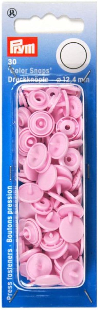 Drukknoop ColorSnaps 12,4 mm roze 30 st. - Drukknopen Color Snaps - Prym