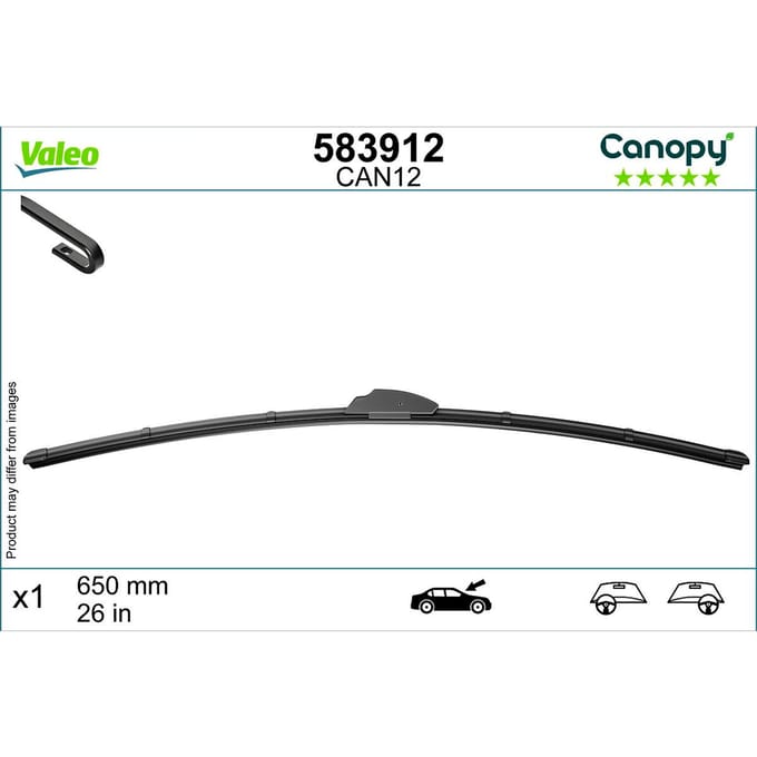 Wisserblad VALEO Canopy 583912, 650mm, Voor, 1 Stuk