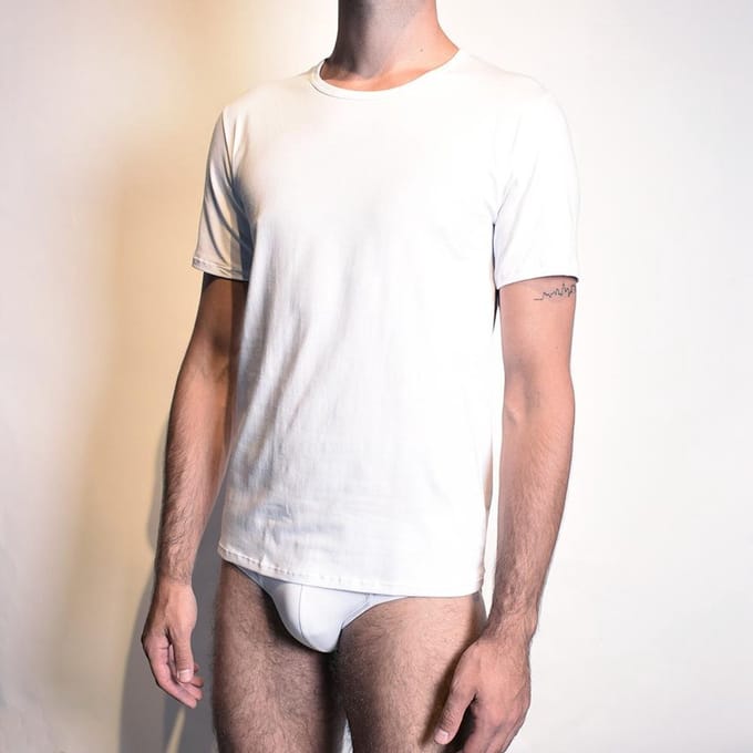 Giuliano - Heren Ondershirt Met Ronde Hals - Maat M - Wit