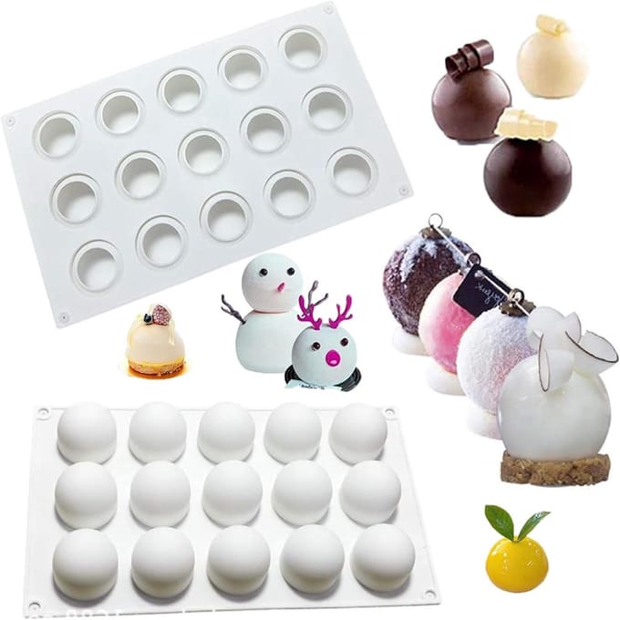 15 Cavity Silicoon Cake Mould - Non-Stick Bakvorm voor Muffins, Cupcakes en Chocolade Jellies