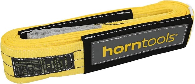 Spanband Geel - 6 Meter Lengte - 3000 kg Treksterkte - Dubbele Ply - Met TUV/GS Certificering
