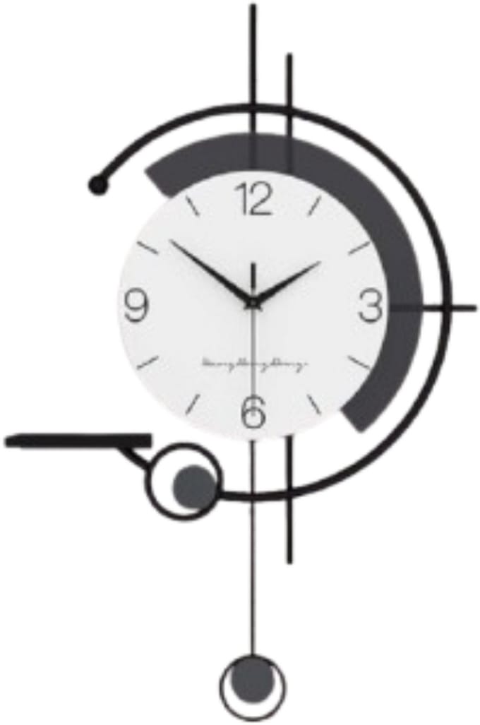 Klok - Wandklok Modern - Klokken - Industrieel - Zwart-wit