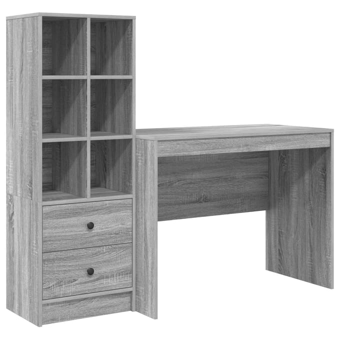vidaXL - Bureau - Grijs - Sonoma - 145.5 - x - 50 - x - 127 - cm - 2 - st