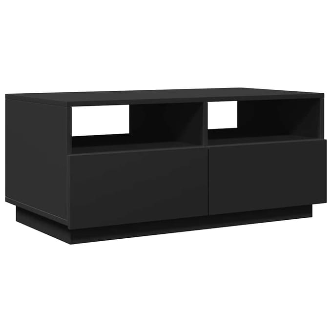 vidaXL - Salontafel - met - LED-verlichting - 90x49x40 - cm - zwart