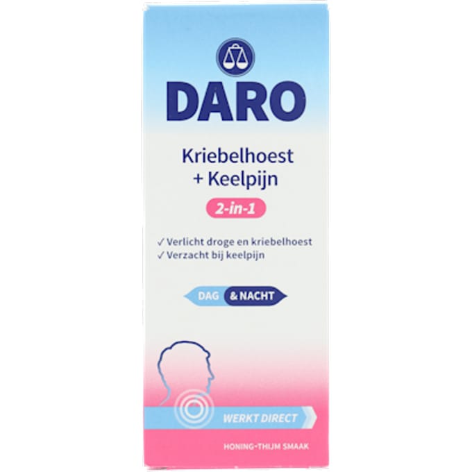 Hoestdrank Daro 2-in-1 kriebelhoest+keelpijn 150ml