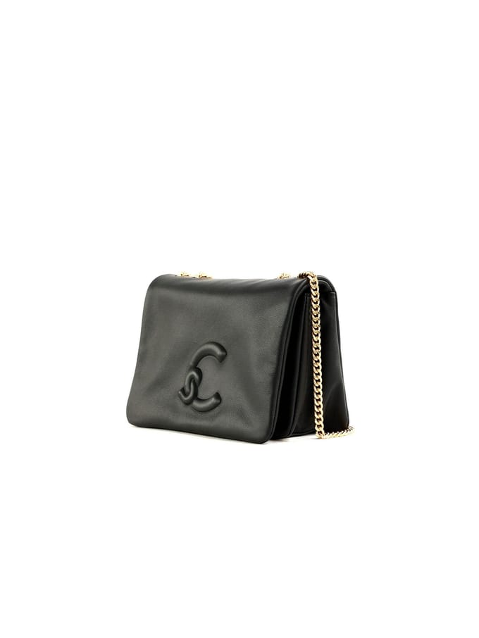COCCINELLE Leren schoudertas avondtas Dulse Mini Bag Smooth Leather Noir zwart