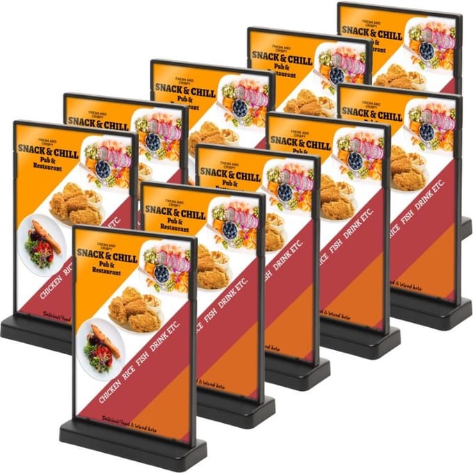 10 pack T Menukaarthouder A6 formaat staand Menuhouder acryl T standaard acryl kaarthouder | menustandaard A6 Folderstandaard Folderhouder