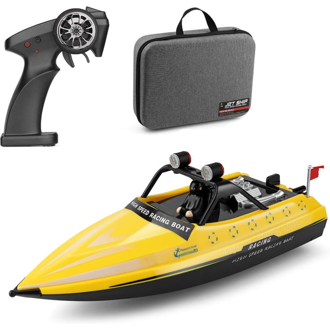 917 RC bateau 2.4GHz bateaux télécommandés RC Jet Boat 16 km/h RC bateau jouet cadeau pour les enfants jaune