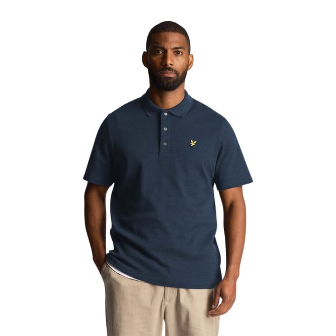 Lyle &amp; Scott Muddy Navy Tonal Texture Polo