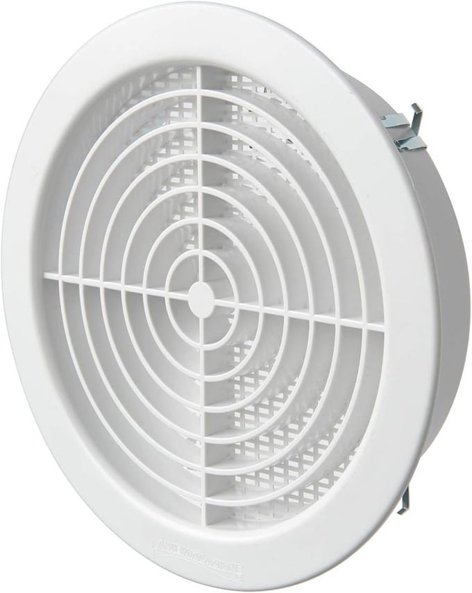 Ronde inbouw ventilatierooster met muggennet - 160 cm diameter, wit