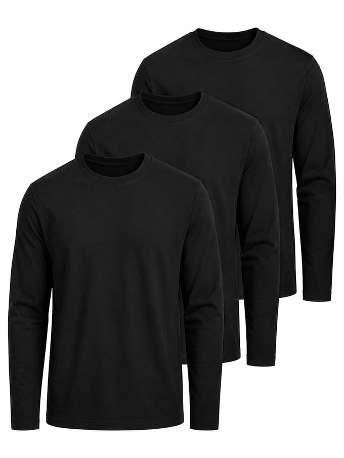 Kruze | T-shirts met lange mouwen voor heren – 3-pack