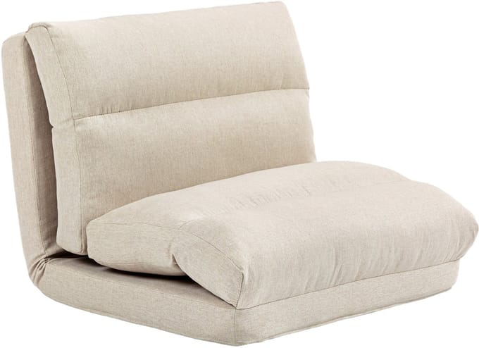 HOMCOM Floor Chair-Polyester, Metall-70L x 72B x 56H cm-Beige