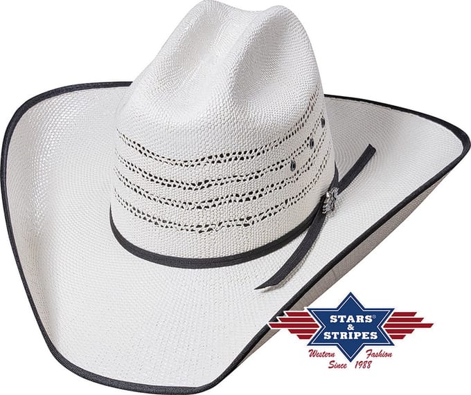 Westernhoed Strohoed Stars&Stripes zomerhoed ASHTON2 mt 59