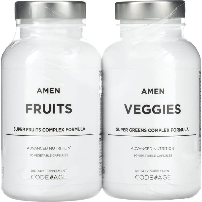 Codeage, Amen, fruits & légumes, 2 contenants, 180 gélules végétales