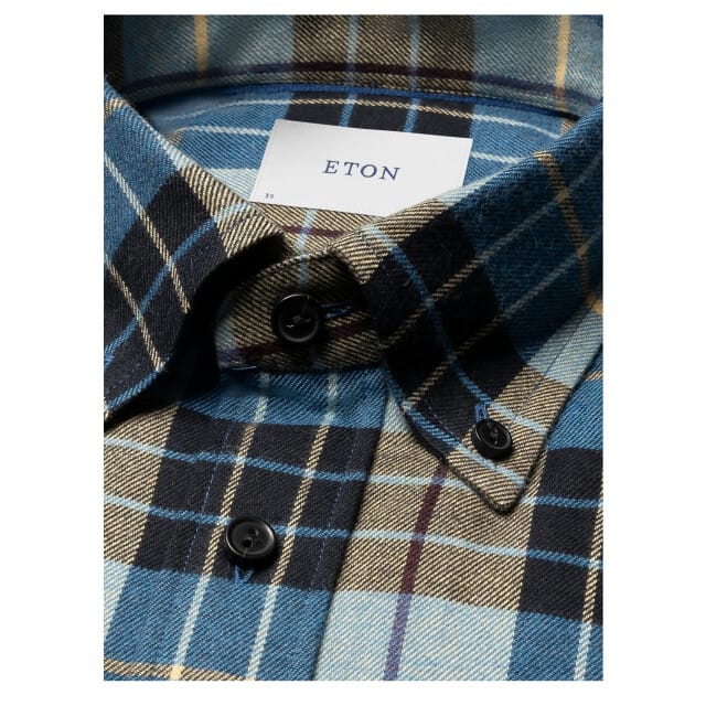 Eton  Lange Mouw Overhemden Blauw 100013889