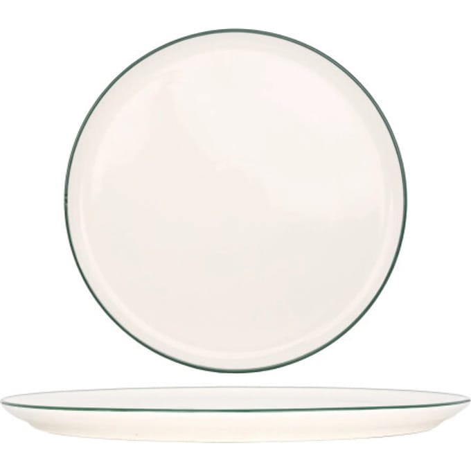 Rinart Pizzabord - Green Edge - Porselein - 32 cm - set van 2