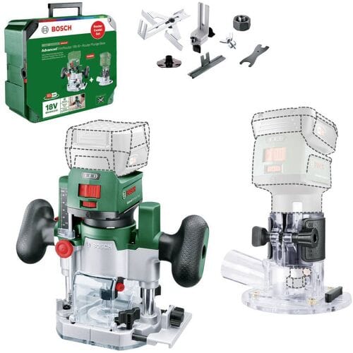 Bosch Home and Garden AdvancedTrimRouter 18V-8 Combi-Set 06039D5002 2-in-1 accukant- en bovenfreesmachine