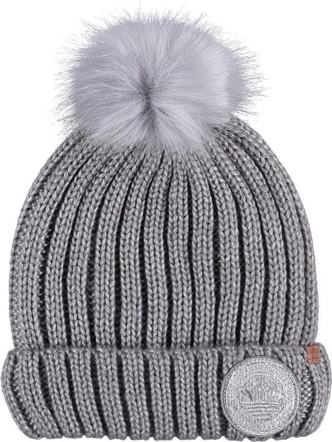 Meisjes Muts Effen Grijs Muts met Pompon