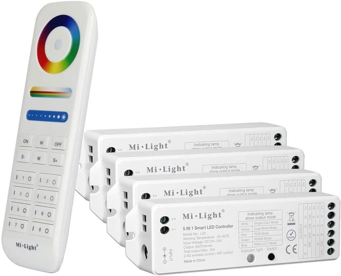 5-in-1 Slimme LED Strip Controller Set met 8-Zone Afstandsbediening