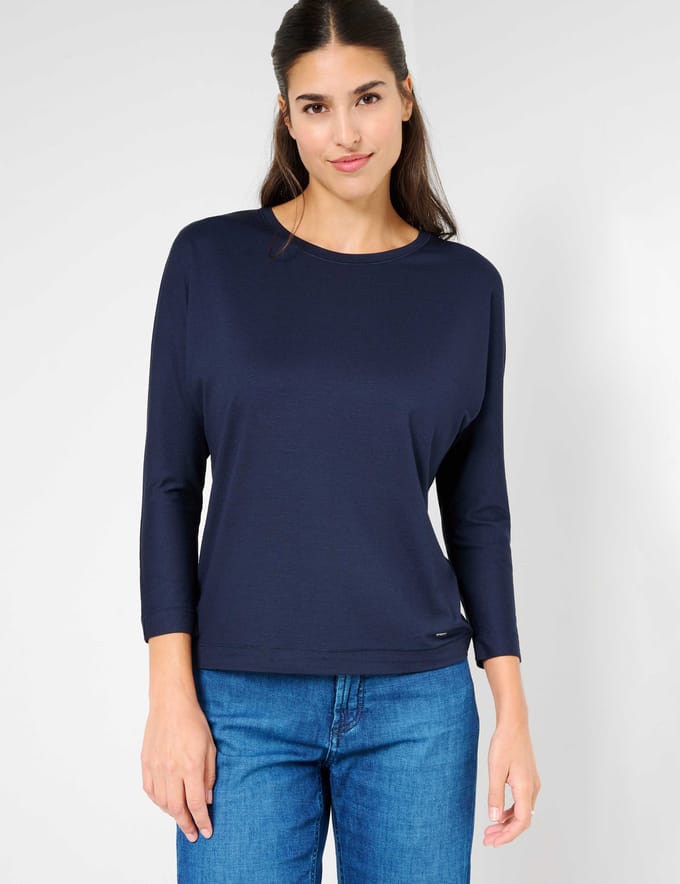 Brax Dames Shirt  Style CHARLENE indigo, donkerblauw, maat 34