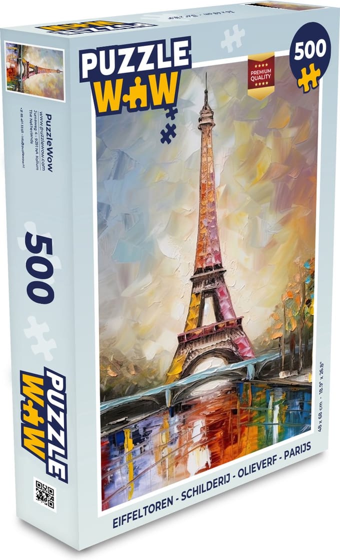Puzzel Eiffeltoren - Schilderij - Olieverf - Parijs - Legpuzzel - Puzzel 500 stukjes