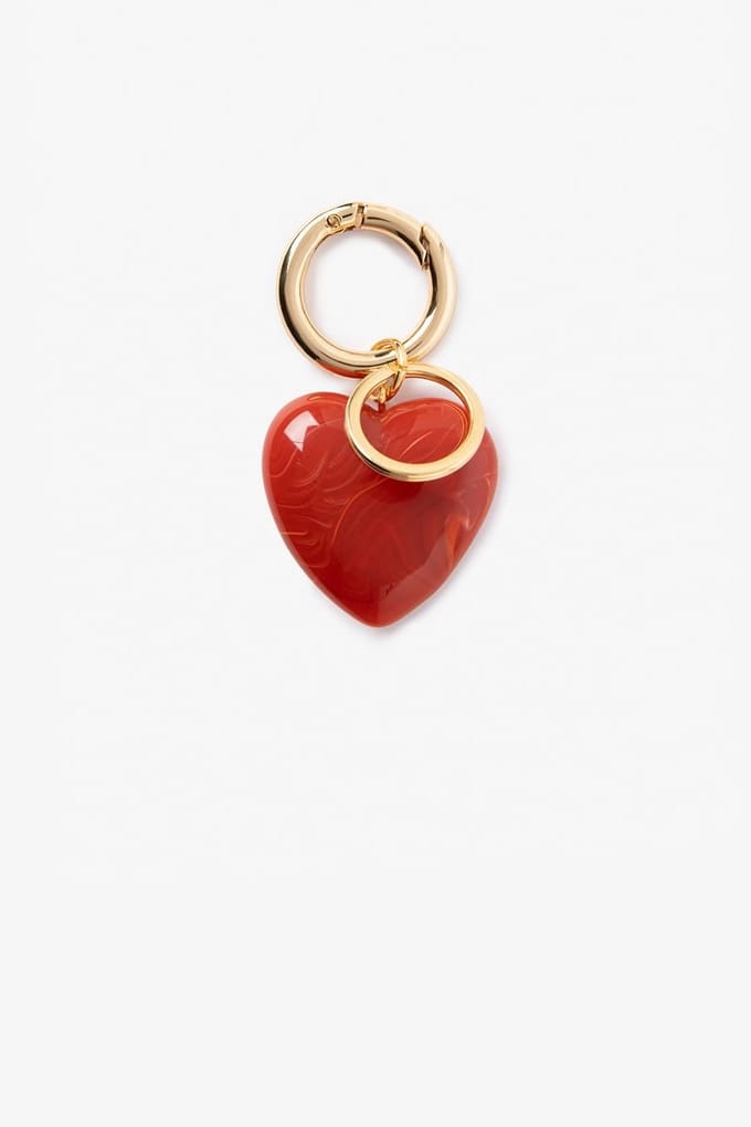 Sissy-Boy - Roze resin bag charm met hart