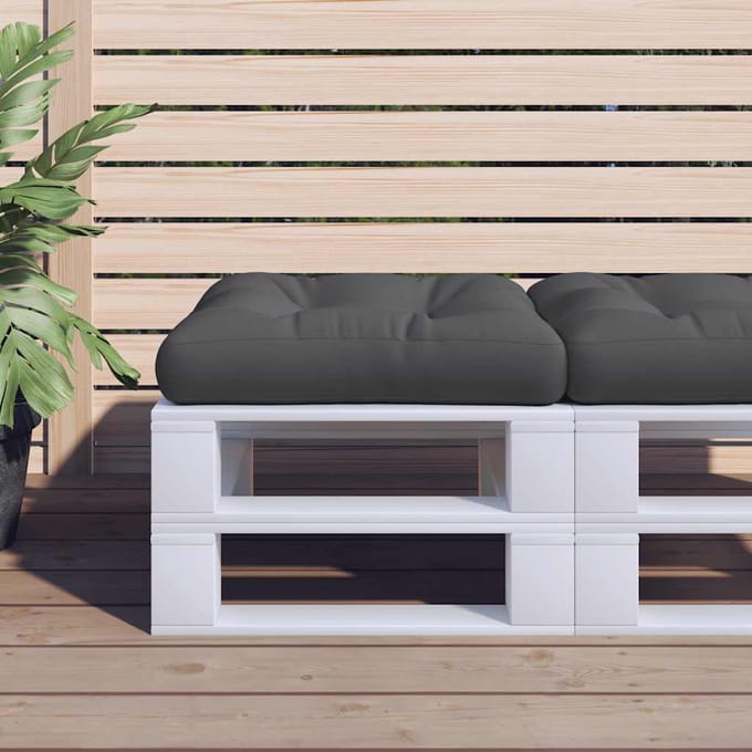 vidaXL - Palletkussen - 60x61,5x10 - cm - stof - zwart