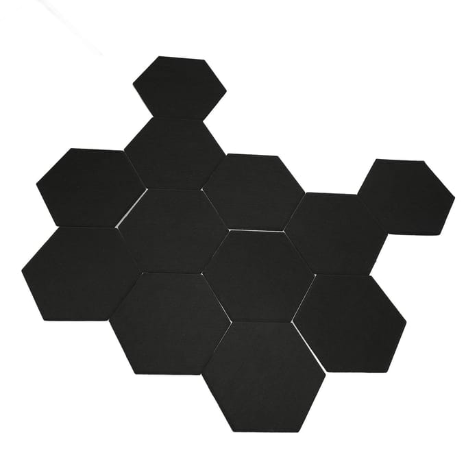 12 Pièces Panneau Acoustique Hexagonal Polyester Haute Densité Panneau d'Absorption Sonore Insonorisation Isolation Panneau Bord Biseauté pour