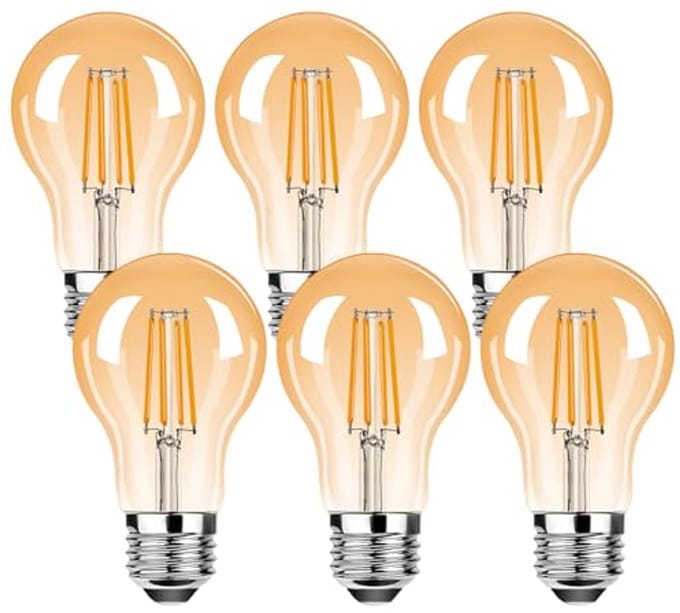 Vintage LED Lamp E27 4W Warm Wit Dimbaar 2700K - Set van 6