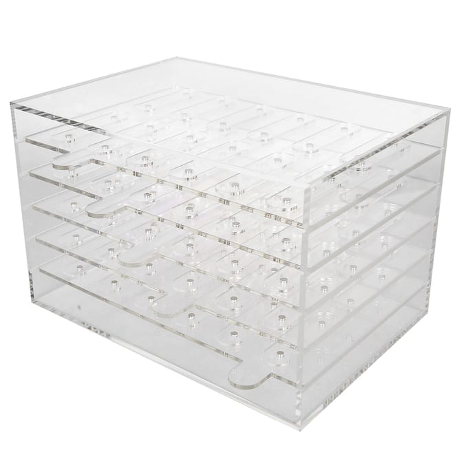 Support d'Exposition Nail Art Acrylique 5 Couches 60 Grilles Amovible Adsorption Magnétique Support de Bureau