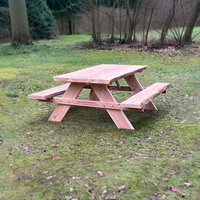 Rockwood® Picknicktafel Douglas Boomstamrand 5cm dik 1.80m