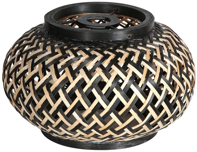 Lampenkap K2014BS – Bamboe Ø22,5cm in crème/zwarte kleur – Boho stijl – Anne Light Home