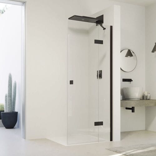 HÜPPE SolvaPro swing door with fixed segment for side wall and niche 80 x 200 cm, without anti-plaque 7T0401123321