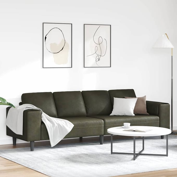 vidaXL - Woonkamerbank - Leger - Groen - 250 - x - 77 - x - 76 - cm