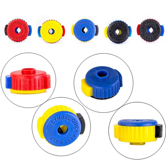 5-Pack Quick-Set Cymbal Mate Quick Release Drum Accessoires Kit Rondom Color 5 Pack veelkleurig