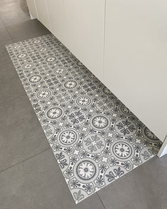 JYG BEVERE Vinyl Keukenloper – Grijs-Ecru – 50 x 150 cm