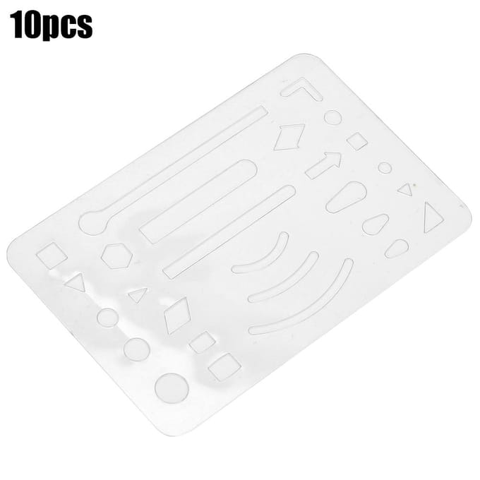 10 stuks 27 gaten Uitwisbaar Schild Multifunctioneel Technisch Tekenmal Patroonliniaal White white