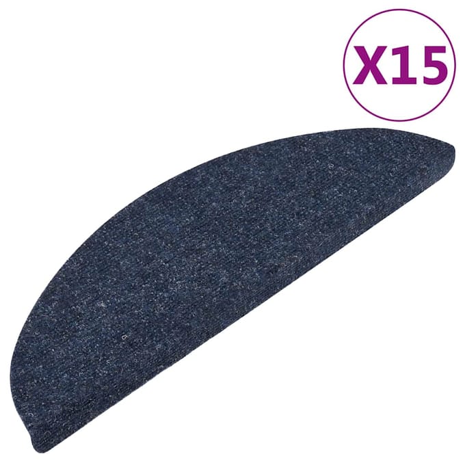 vidaXL - Trapmatten - zelfklevend - 15 - st - 56x17x3 - cm - blauw
