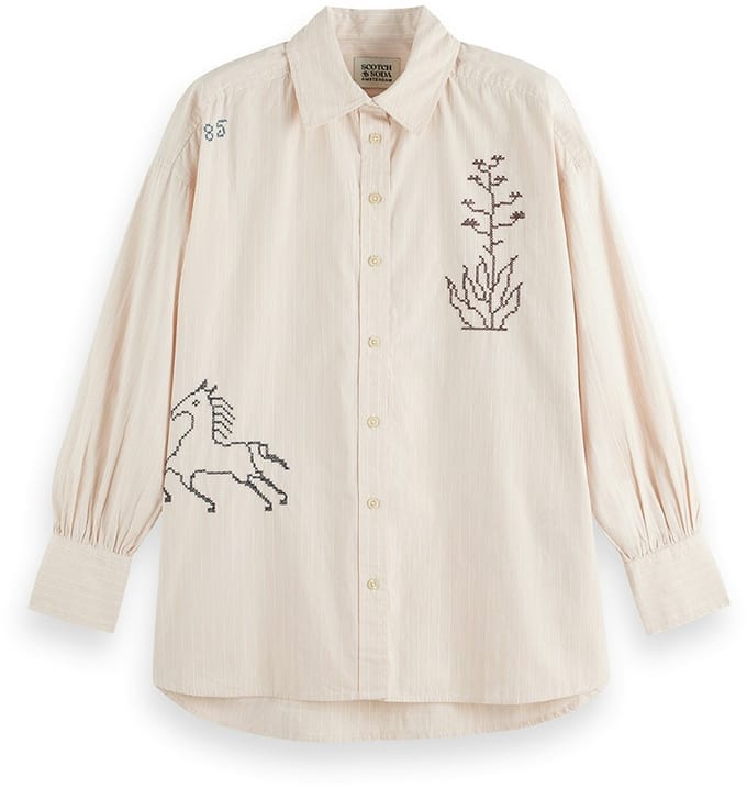 Scotch & Soda Embroidery Girlfriend Shirt