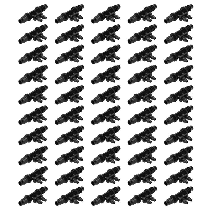 50 STUKS 4?Weg Connector 8/11 naar 4/7mm Druppelslang Connector Fitting Tuinier Accessoire black