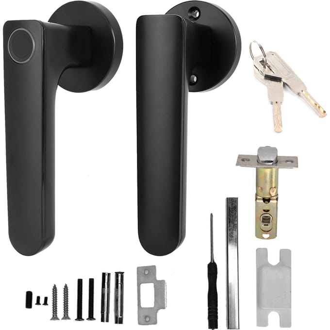 Serrure de porte de sécurité intelligente à mot de passe et empreinte digitale pour la maison et le bureau black
