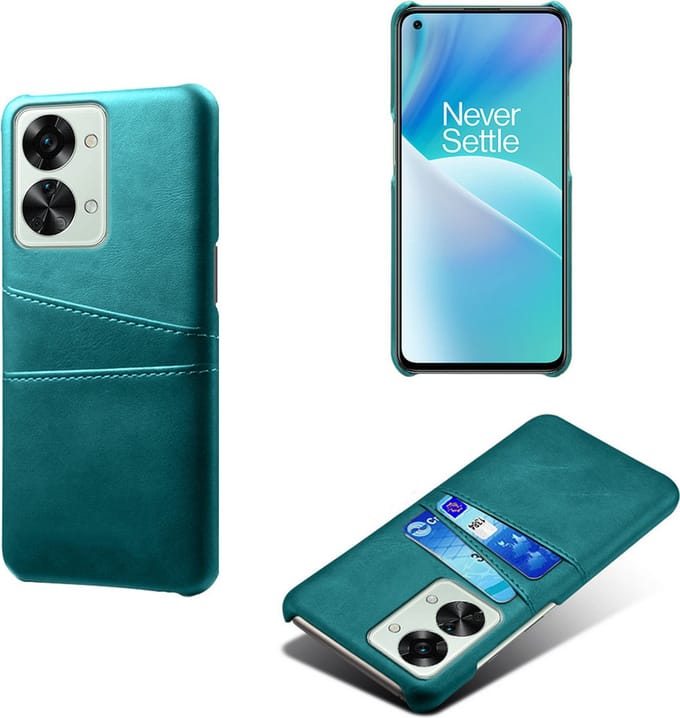 Back Cover met Opbergvakjes + Gehard Glas Screenprotector voor OnePlus Nord 2T _ Groen