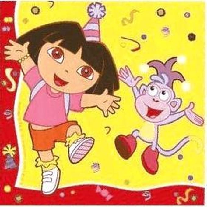 20 papieren servetten van Dora the Explorer™ - Feestdecoratievoorwerp