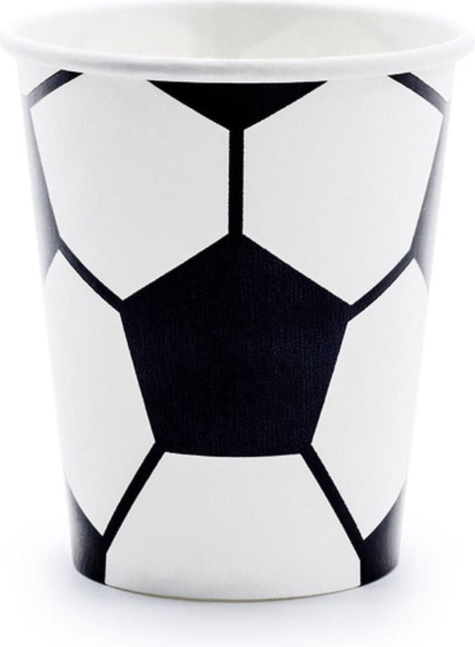 PartyDeco Bekertjes Voetbal (6 st 260 ml)