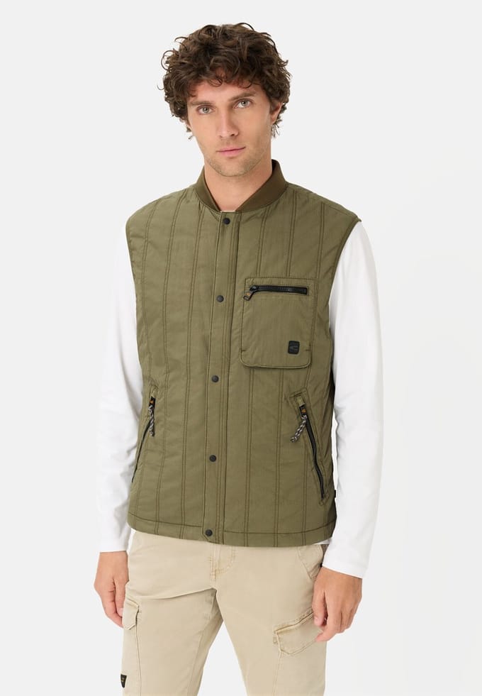 camel active Steppvest met opstaande kraag - Maat - Olijfgroenmenswear-M