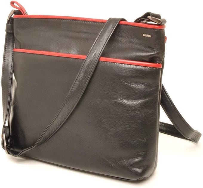Berba | Soft | Crossbodytas | Schoudertas | Dames | Zwart / Rood | Leer