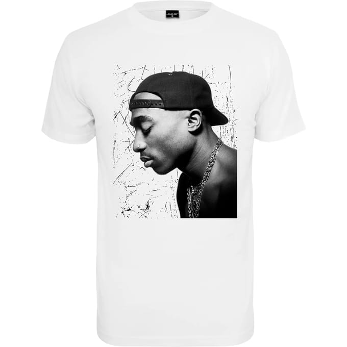 Mister Tee Tupac - Tupac Cracked Background Heren Tshirt - XS - Wit