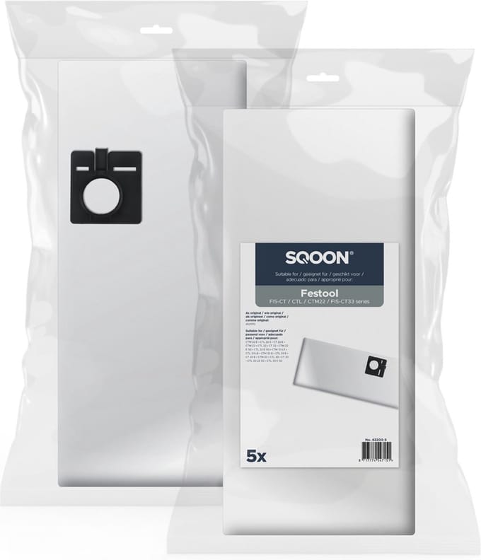 SQOON® Stofzuigerzakken Geschikt voor Festool CTL-22 / CTL-33 - 5 Stuks